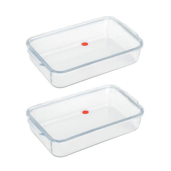 2 Pack - Fresh Fridge Storage Container - Transparent
