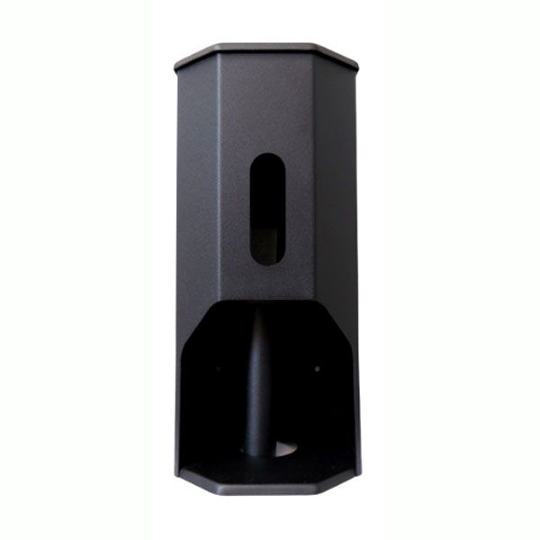Toilet Roll Holder - 2 Tier Lockable &amp; Refillable - Square - Black