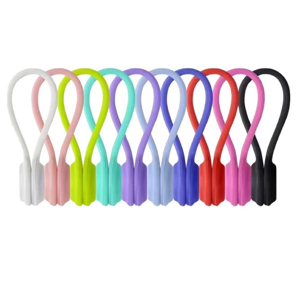 Tool Multicolor Cord Organizers Magnetic Silicone Cable Ties 10pcs - 11cm