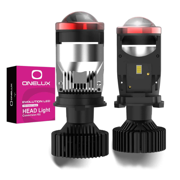 Onelux H4 3D Mini Lens LED Projector Headlight Bulbs - Set of 2