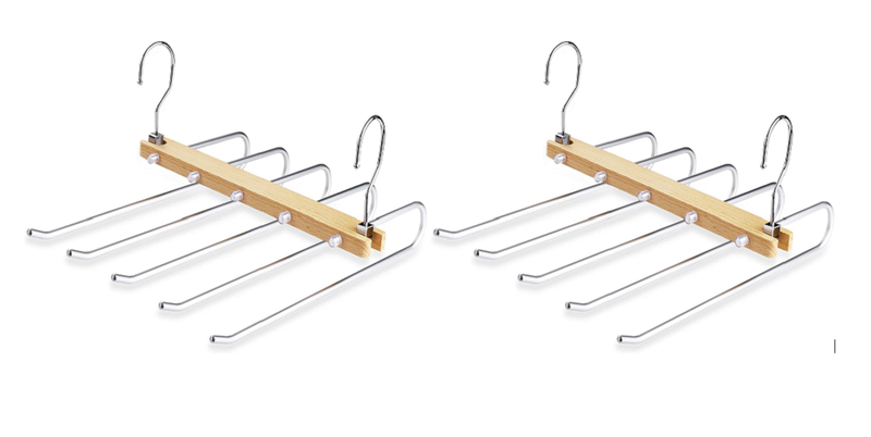 2 x 5 Pr Trouser Hangers - Beech
