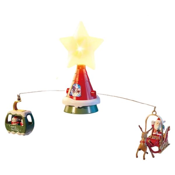 1set Christmas Hat Rotating Sled with Music&amp; Light(TYPE-C) Xmas Tree Santa