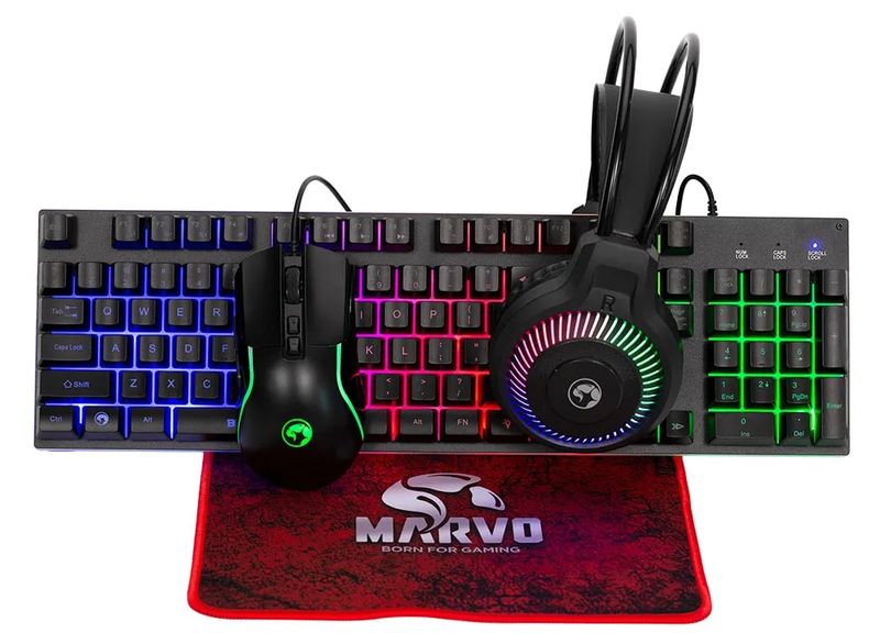 MARVO CM416 4-in-1 Gaming Combo Mouse, Keyboard, Headset, and Mousepad