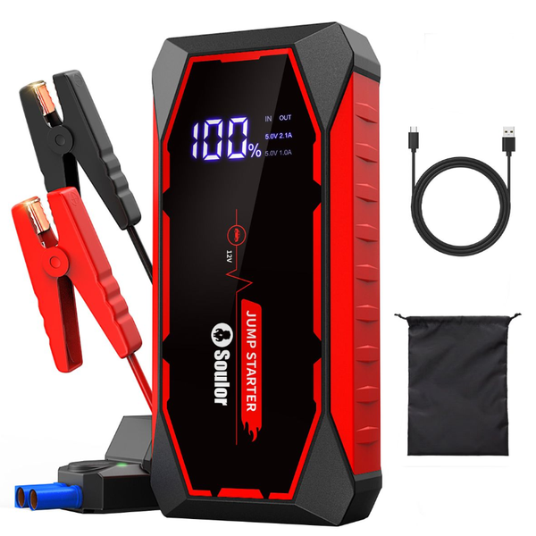 6400A Portable Car Jump Starter, Compact Emergency Power Bank