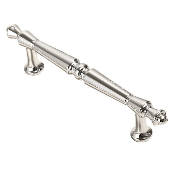 French Zinc Alloy Wardrobe Door Handle - Chrome-Plated Silver
