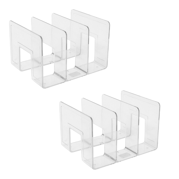 Transparent 3 Compartments Acrylic Book Holder Handbag Organizer - 2 Piece