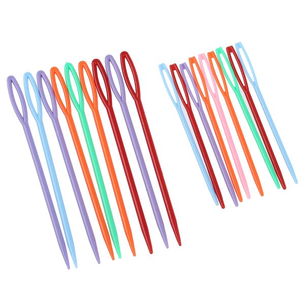 18 pcs Plastic Hand Sewing Yarn Darning Tapestry Needles Craft 9.3cm; 7cm e