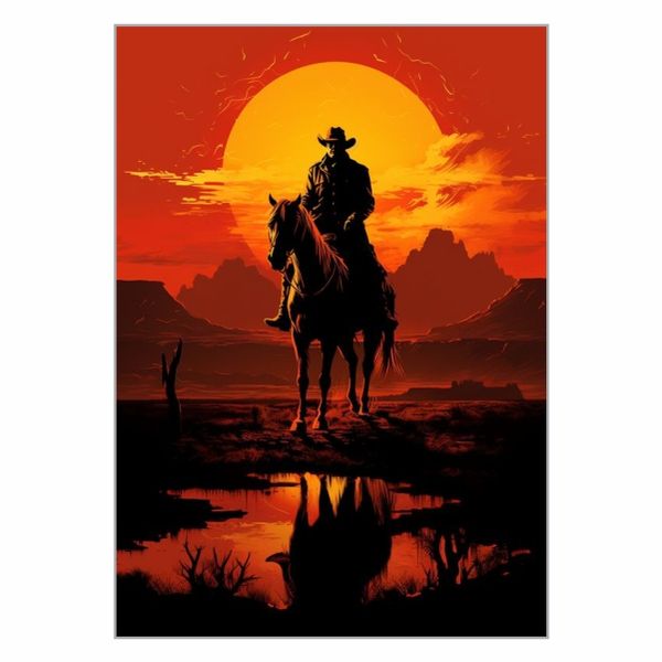 Arthur On Horseback Red Dead Redemption Poster - A1