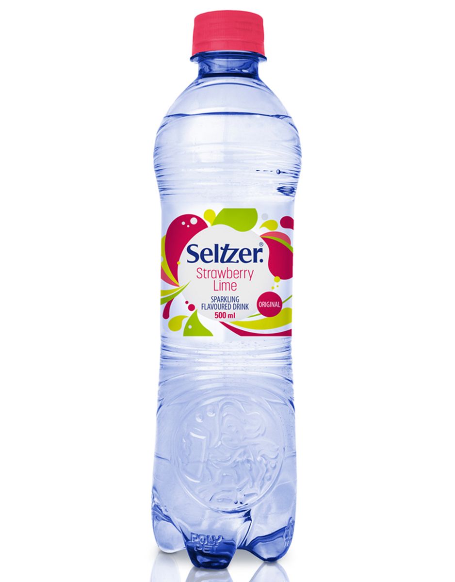 Seltzer Strawberry Lime Sparkling Flavoured Water 500ml 6 Pack x 2