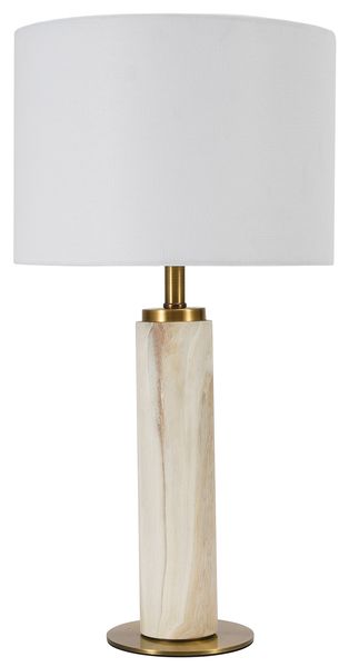 Bright Star Lighting TL101 Marble Effect Table Lamp with Satin Brass Accent