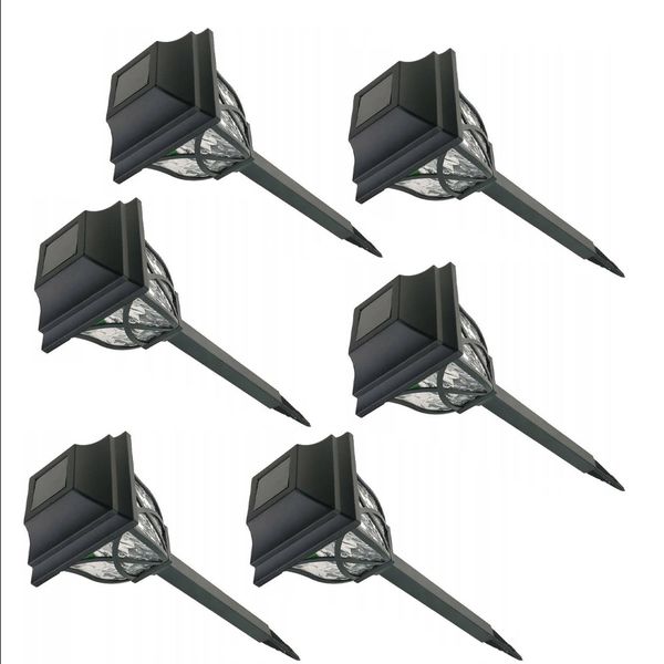 Outdoor Waterproof Plastic Solar Garden Pathway Lights - Pack of 6