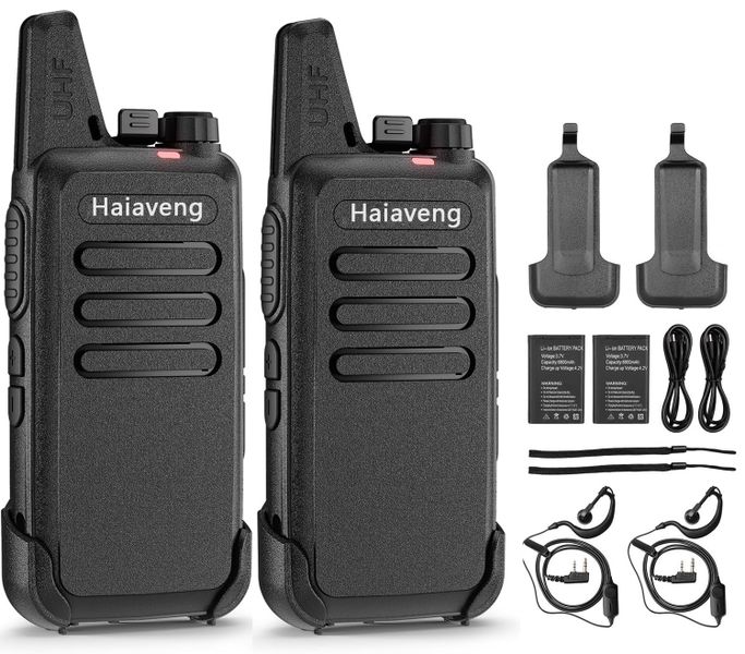 Long Range Walkie Talkie with Earpiece Mic Rechargeable 2-Way Radios Adults