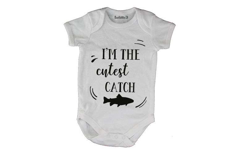 I'm the Cutest Catch - Baby Grow - White - SS
