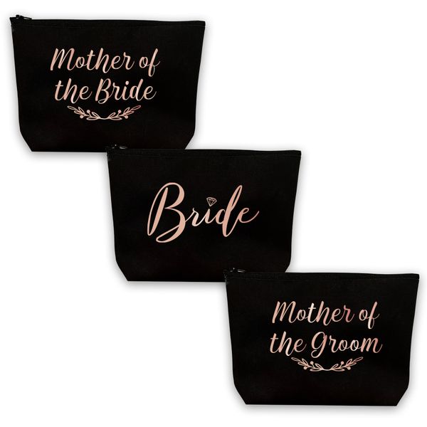 Rose Gold bridal party make up bags - Set Of 3