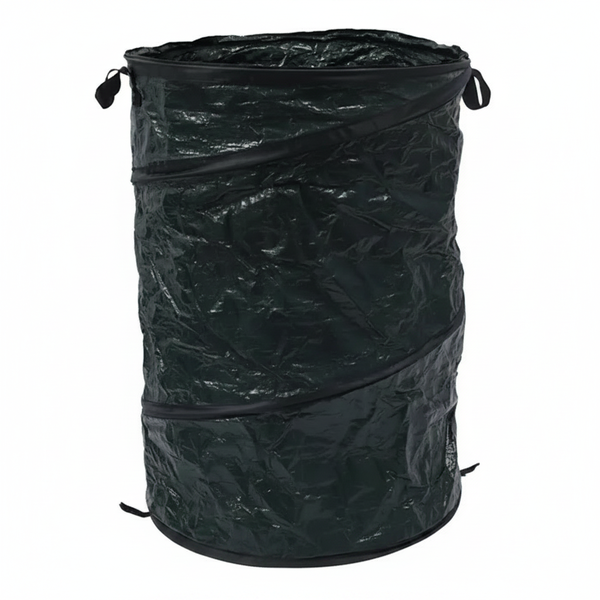 Kaufmann Collapsible Black Trash Bin for Home and Outdoor Use