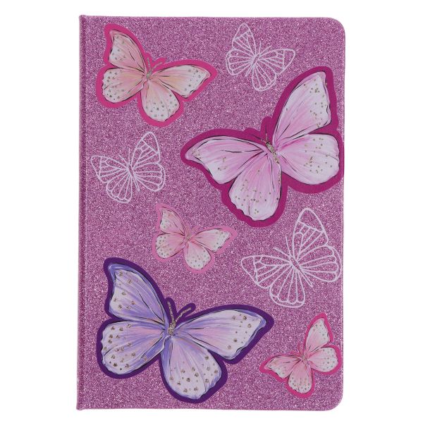 Creative Journal - Hardcover, Purple Glitter, Butterflies