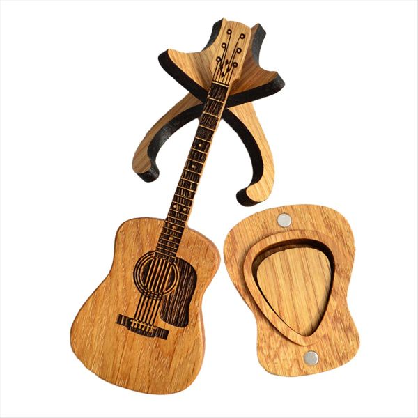 Wooden Guitar Pick Case with Stand 3 Unique Guitar Pick Cases