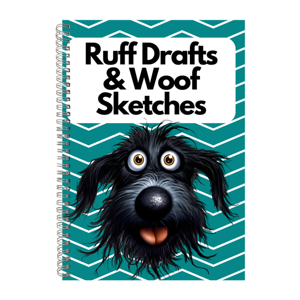 Ruff Drat A4 Notebook Pad with Lines for Dog Lover Funny Graphic Present005