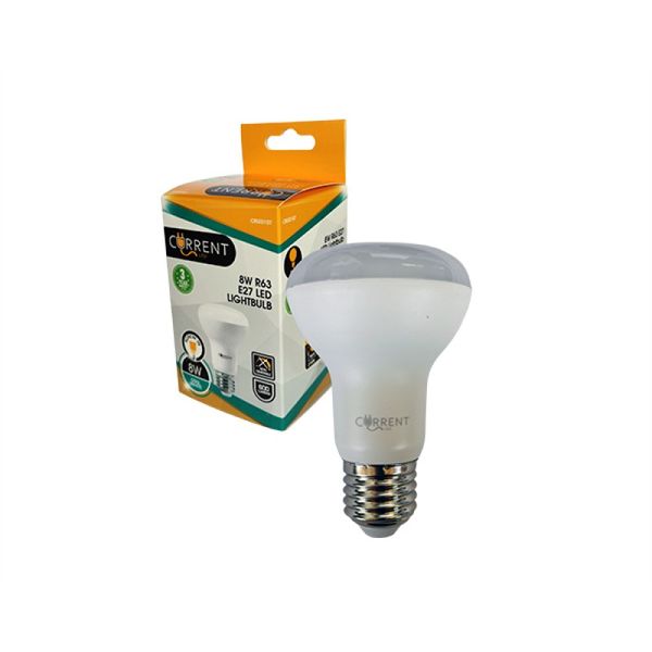 Current Light Bulb - LED - R63 - 8W - Cold White - Bulk Pack of 8