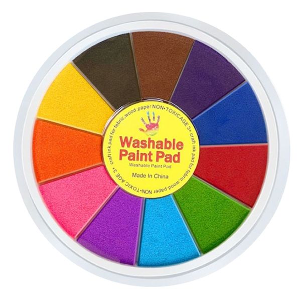 Craft Round Ink Pads 13 Colours Non-toxic Funny Finger Washable Kit