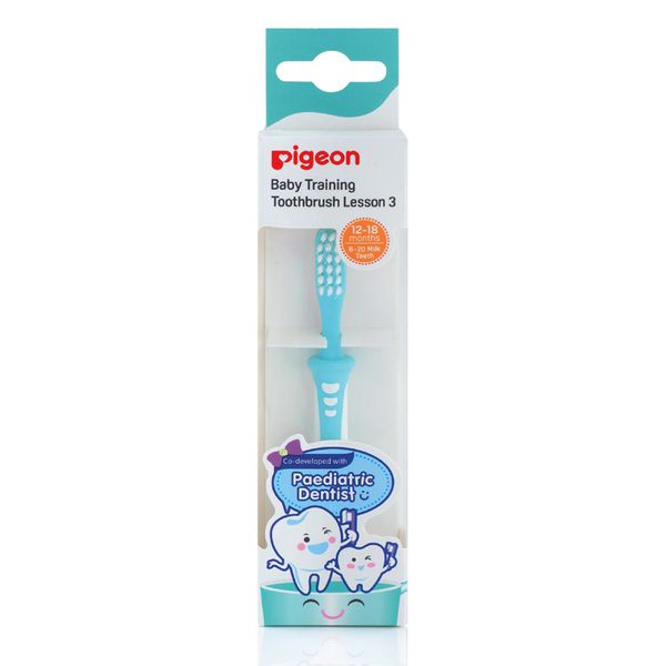 Pigeon Soft Bristles First Teeth Training Toothbrush Lesson 3 12-18m Green