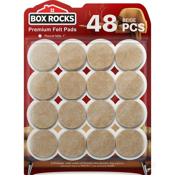 48 Piece - Felt Furniture Pads - Premium Chair Feet Protectors