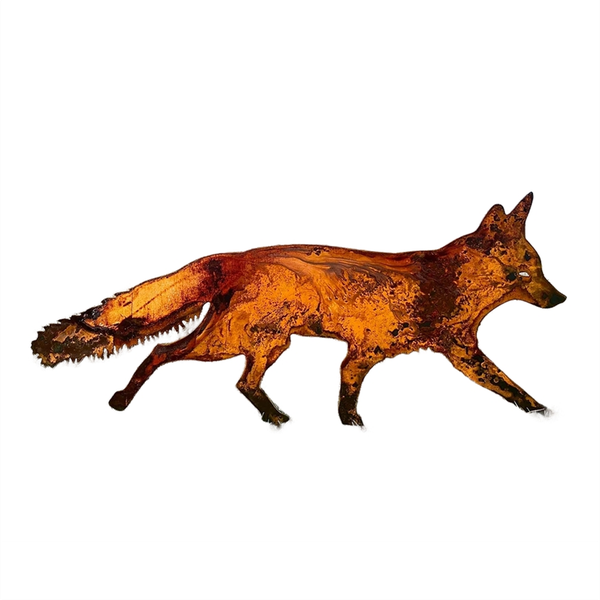 Sneaky Rustic Metal Fox Garden Decoration B