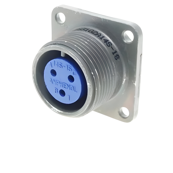 XY3102A-14S-1S: MIL-DTL-5015 Square Flange Receptacle, 3-Pole