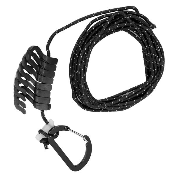 Camping Double Ended Seven Hook Carabiner Washing Line (5m)