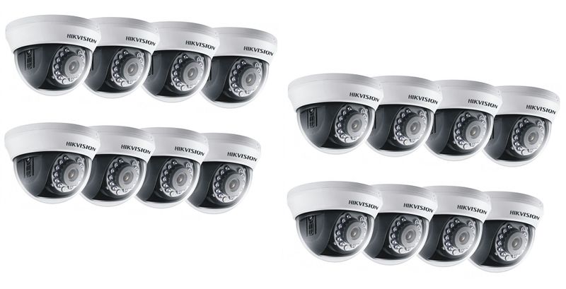 16 HIKVISION 2Mp Dome Camera Set For 16 Channel Analogue System