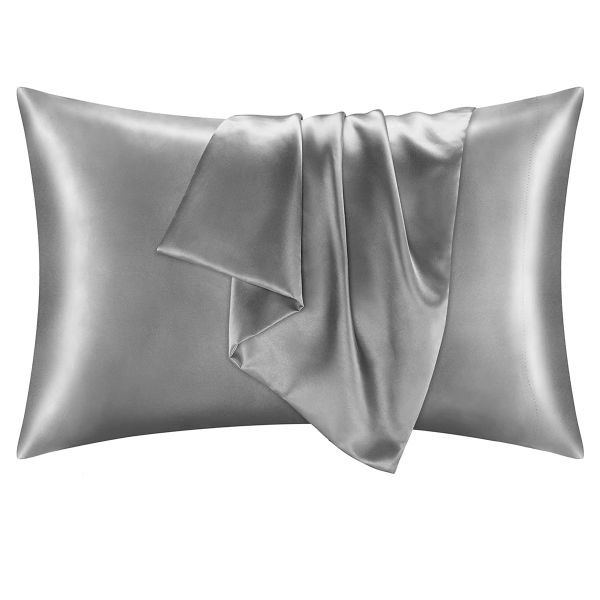 Silk Satin Pillow Cases Envelope Closure for Hair &amp; Skin Slip Cooling - 2 Pack