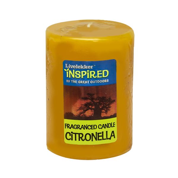 LiveLekker Citronella Small Pillar Candle 2Pk