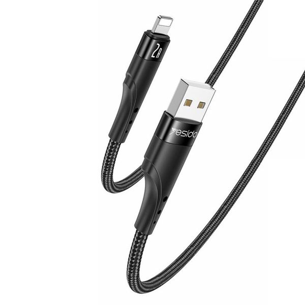 YESIDO CA109 3m 2A USB to Lightning Charging Data Cable - Black