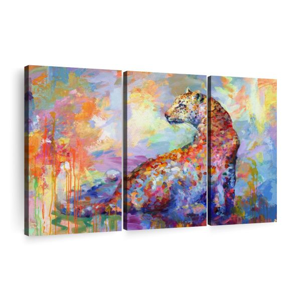 Canvas Wall Art Decor - 3-Piece Looking Beyond Leopard Canvas Print