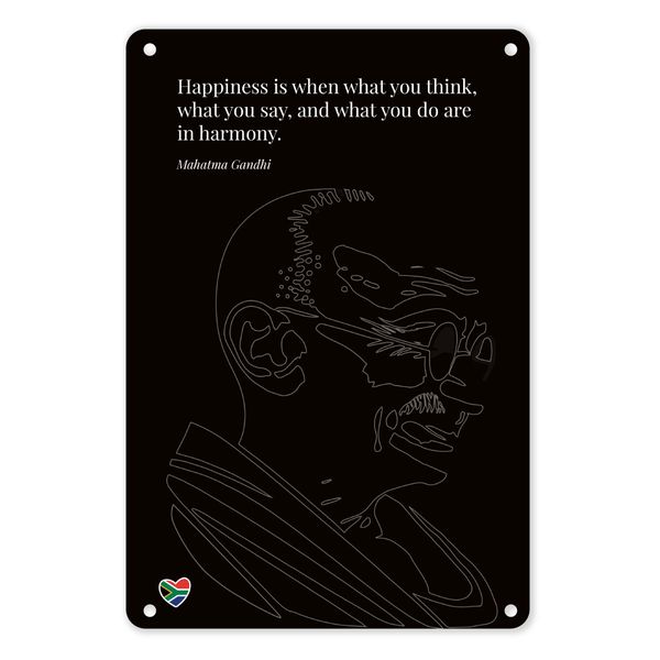 A4 Metal/Tin Poster - Happiness Is When What You Think, Say, and Do Align