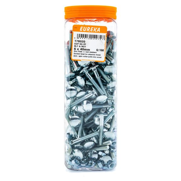 EUREKA Cup Square Bolt &amp; Nut 6 x 40mm Q:150 T7B020