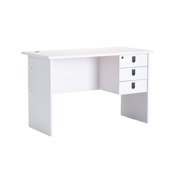 120cm Deluxe 3 Drawer Desk - White