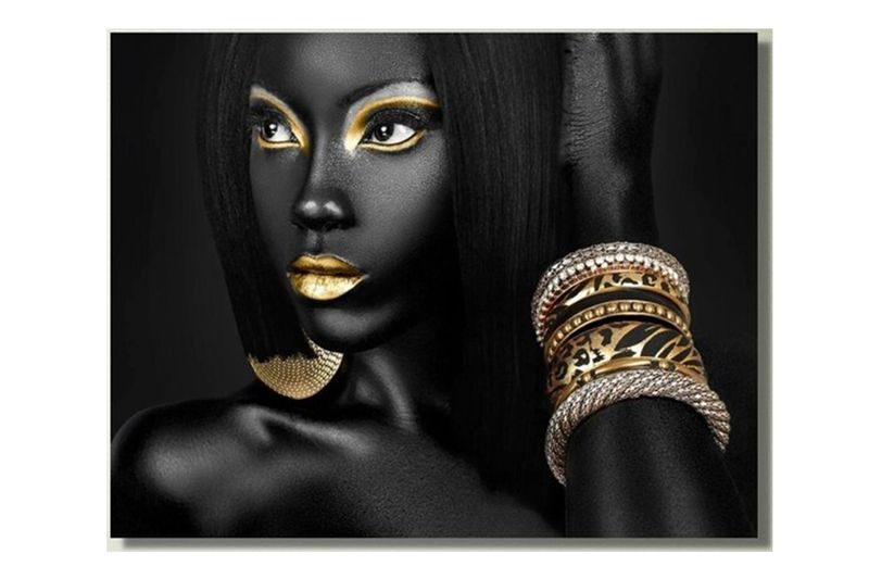 Black /Gold Cotton Canvas cm Home Decor Wall Art