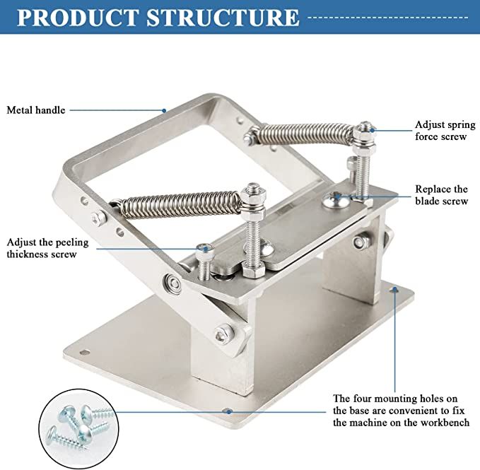 DENEST Stainless Steel Manual Leather Peeling Machine Leather Splitter 18mm Art Blade