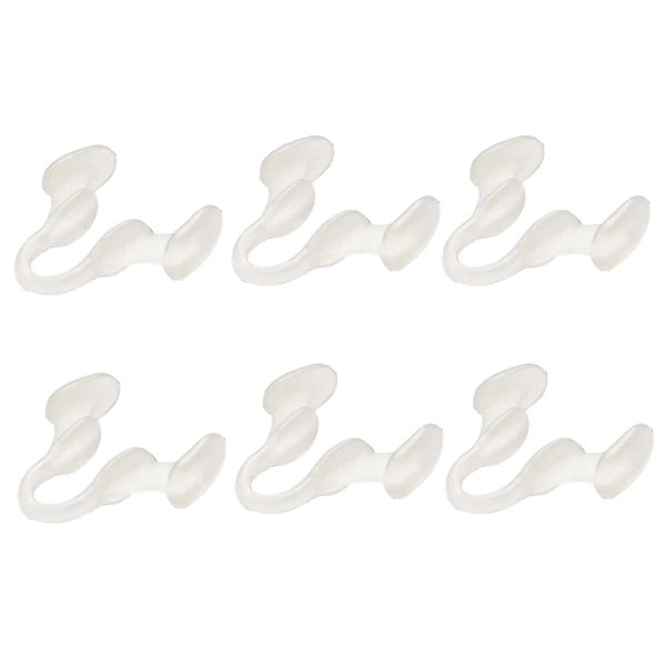 6-Pack Anti-Snoring Nose Clips - White Soft Silicone Nasal Dilators