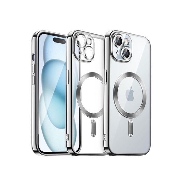 Electroplated Cover Compatible with iPhone 14 - Silver