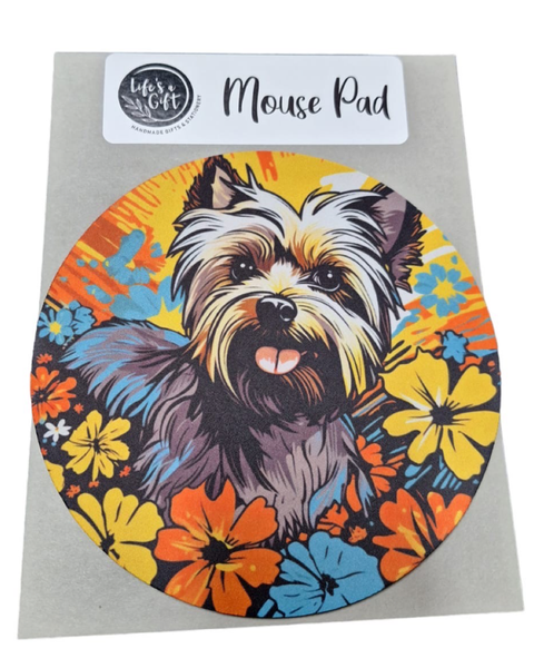 Funky 20cm Round Mouse Pad - Yorkshire Terrier