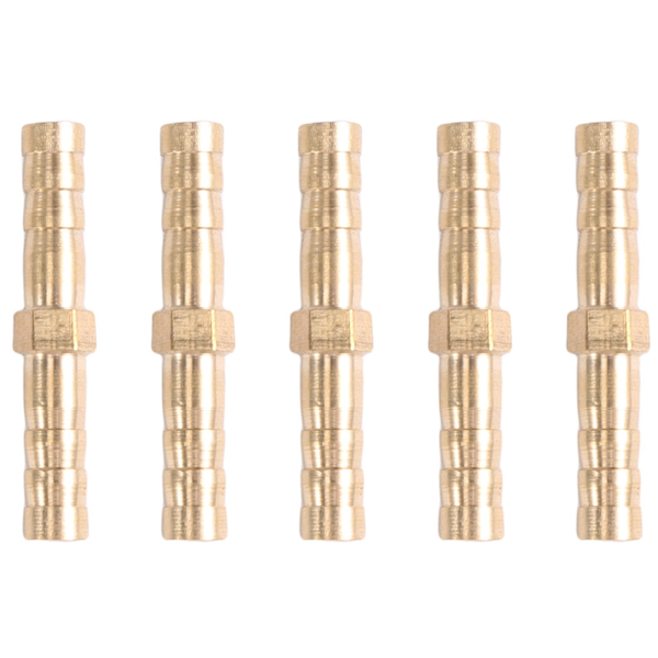 5 pcs Gold Tone Brass Straight Hose Connector Joiner