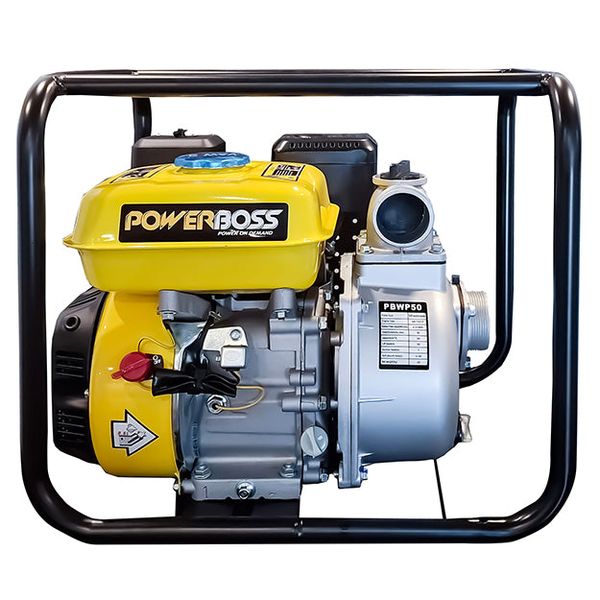 PowerBoss 4 Stroke Recoil Start Petrol Water Pump (50mm/2") PBWP50 - Yellow