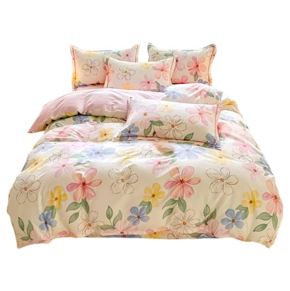 4 Piece - Spring Blossom Flower Print Duvet Cover Set