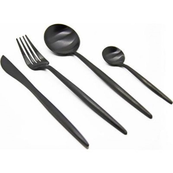 Finery - Sleek 24 Piece Cutlery Set - Black