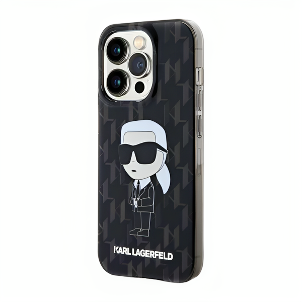 Karl Lagerfeld IML IKonIK Monogram Hard Case for iPhone 15 Pro - Black