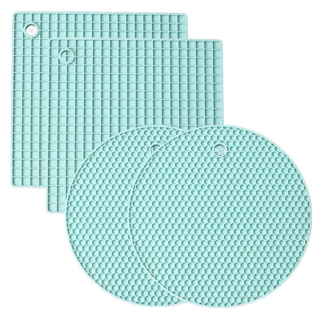 Silicone Resistant NonSlip Pot Mats Hot Pads for Kitchen 4Piece