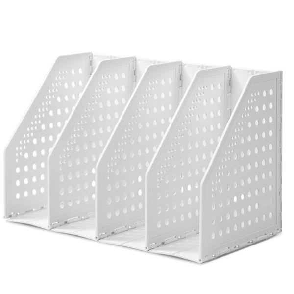 Grids Retractable File Holder Desktop Bookends Desk Organizer Magazine File