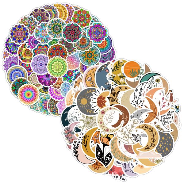 Craft Scrapbooking Moon Sun Flower &amp; Mandala Pattern DIY Art Stickers Decor